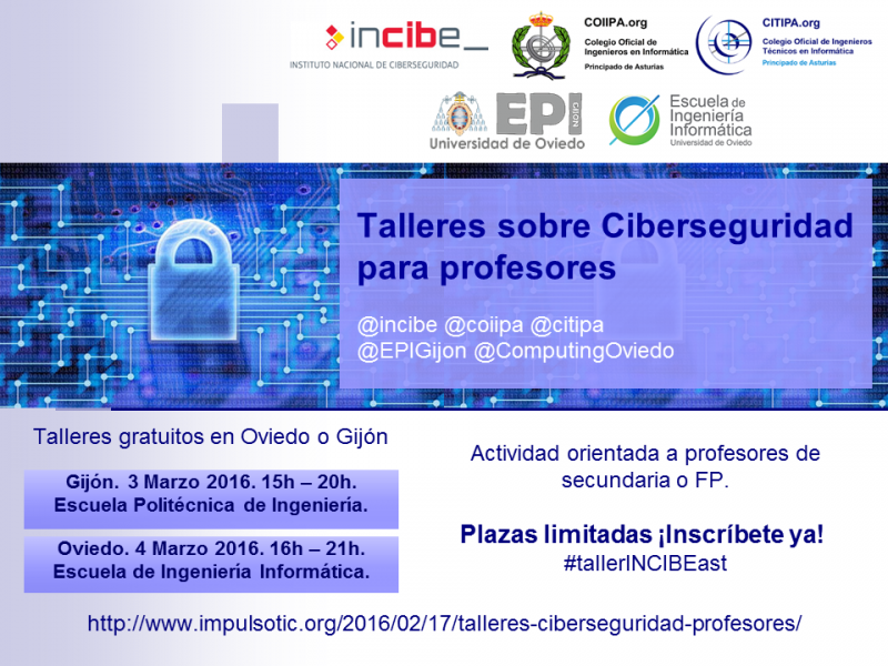Cartel Talleres Ciberseguridad Profesores 2016